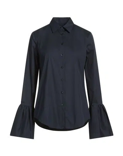 Sara Roka Woman Shirt Navy Size 4 Cotton, Polyamide, Elastane In Black