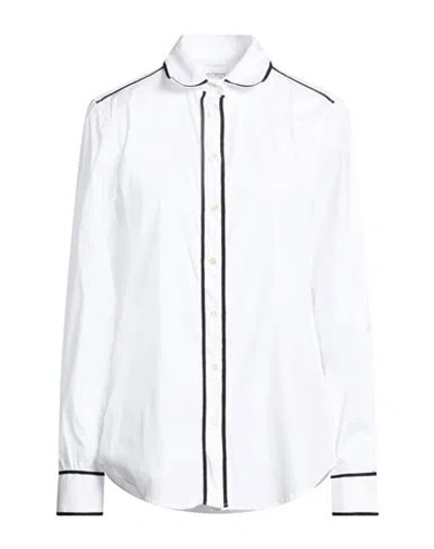 Sara Roka Woman Shirt White Size 14 Cotton, Polyamide, Elastane