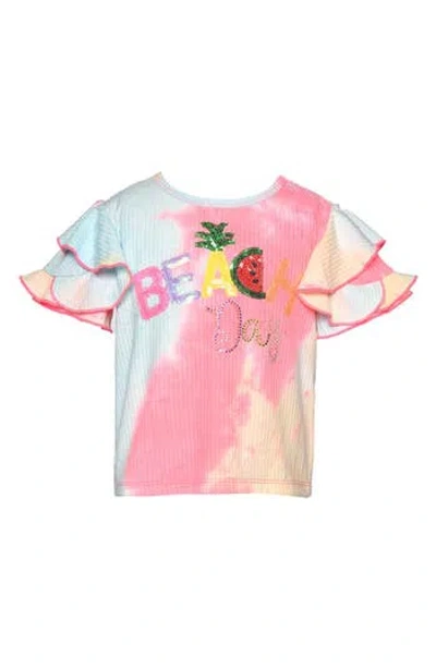 Sara Sara Kids' Beach Day Tie Dye T-shirt In Pink Multi