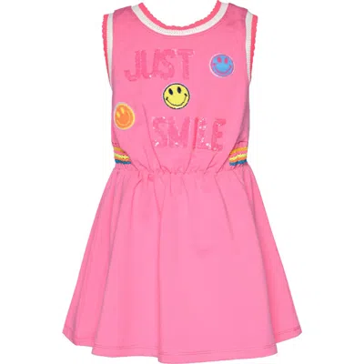 Sara Sara Kids' Just Smile Graphic Dress In Pink