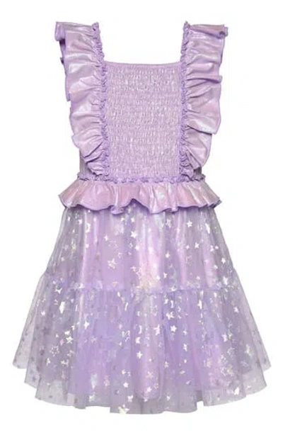 Sara Sara Kids' Ruffle Smocked Dress In Purple