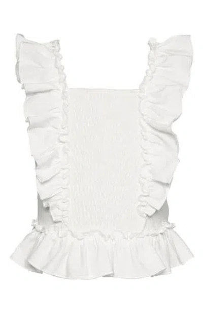 Sara Sara Kids' Ruffle Smocked Tank In White