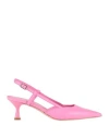 Sara Scheker Woman Pumps Pink Size 7.5 Leather In Pink