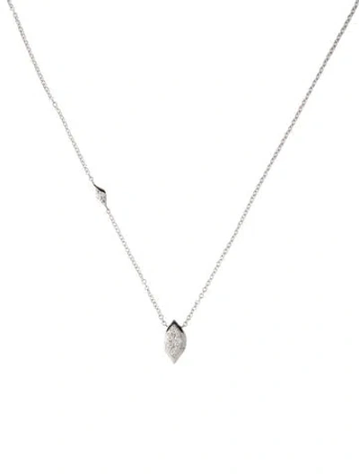 Pre-owned Sara Weinstock 18k Diamond Cluster Reverie Marquise Pendant Necklace, 16.5" In Multicolor