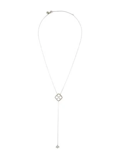 Pre-owned Sara Weinstock 18k Diamond Flower Lavalier Necklace, 18.25" In Multi