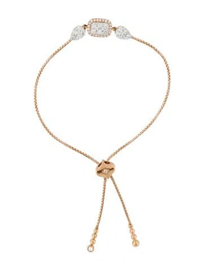 Pre-owned Sara Weinstock 18k Diamond Reverie Cushion & Pear Bolo Bracelet, 8.5" In Multi