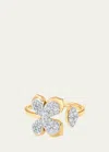 SARA WEINSTOCK 18K TWO-TONE GOLD LIERRE DIAMOND PEAR AND MARQUISE CLUSTER OPEN RING