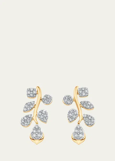 Sara Weinstock 18k Two-tone Gold Lierre Diamond Reverie Cluster Drop Earrings In Yellow Gold