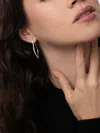 Sara Weinstock 18k White Gold Diamond Hoop Earrings In Silver