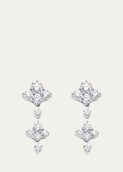 Sara Weinstock 18k White Gold Dujour Diamond Dangle Earrings In Metallic