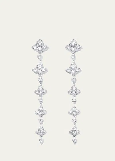 Sara Weinstock 18k White Gold Dujour Five Diamond Dangle Earrings In Metallic