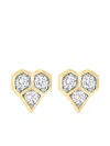 Sara Weinstock 18k Yellow Gold Diamond Honey Comb Heart Stud Earrings In Gold
