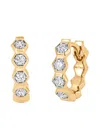 Sara Weinstock 18k Yellow Gold Honey Comb Diamond Huggie Earrings In Gold