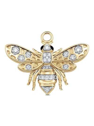 SARA WEINSTOCK 18K YELLOW GOLD MEDIUM QUEEN BEE DIAMOND NECKLACE CHARM