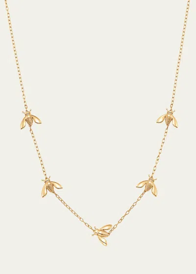Sara Weinstock 18k Yellow Gold Queen Bee Extra Petite 5-station Necklace In Multi