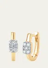 SARA WEINSTOCK 18K YELLOW GOLD UNITY REVERIE DIAMOND CUSHION HUGGIE EARRINGS