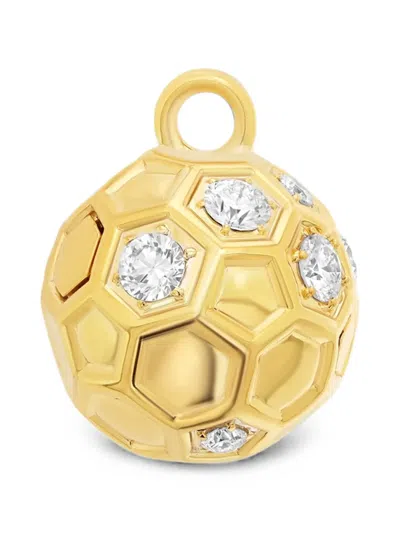 Sara Weinstock Diamond Honeycomb Ball Charm In Gold