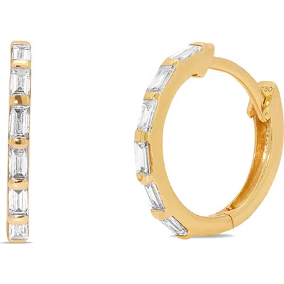 Sara Weinstock Dujour Baguette Diamond Hoop Earrings In Gold