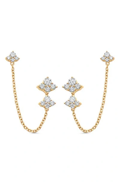 Sara Weinstock Dujour Diamond Cluster Chain Earrings