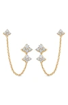 Sara Weinstock Dujour Diamond Cluster Chain Earrings In Yellow Gold/diamond