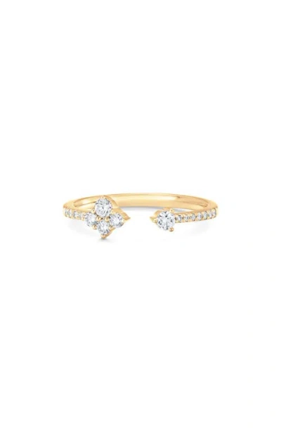 Sara Weinstock Dujour Diamond Cluster Open Ring In Yellow Gold/diamond