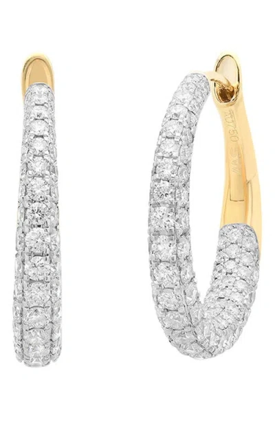 Sara Weinstock Gold Diamond Pavé Hoop Earrings In Yellow