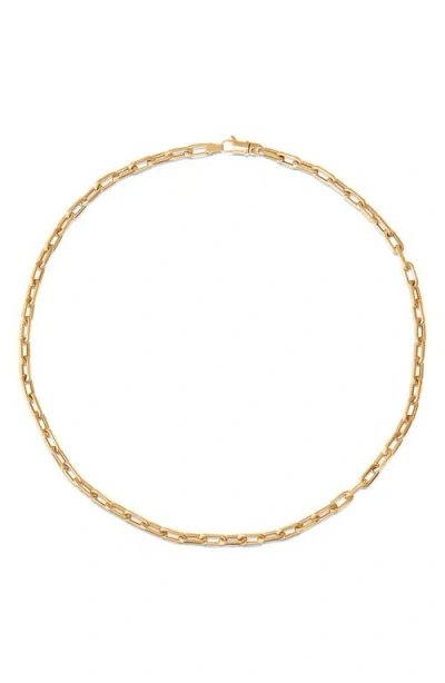 Sara Weinstock Gold Rectangular Link Chain Necklace In Yellow