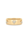 Sara Weinstock Honey Comb Diamond Heart Ring In Yellow Gold/diamond