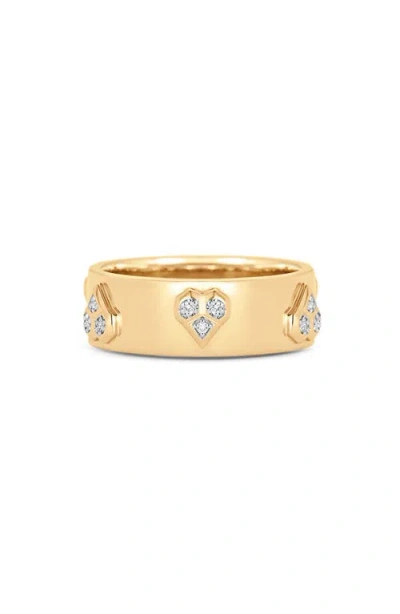 Sara Weinstock Honey Comb Diamond Heart Ring In Yellow Gold/diamond