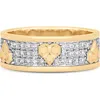 Sara Weinstock Honey Comb Heart Pavé Diamond Ring In Yellow Gold