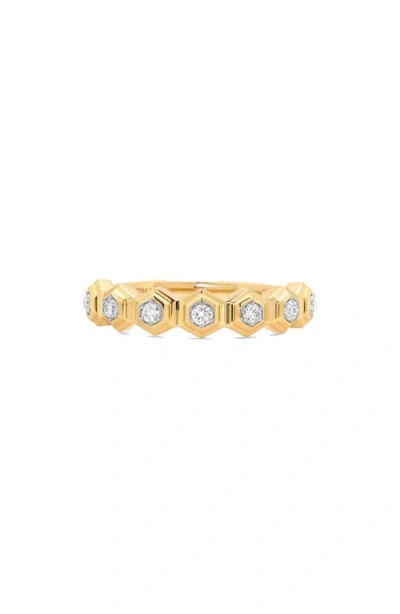 Sara Weinstock Honeycomb Diamond Half Eternity Ring In Gold