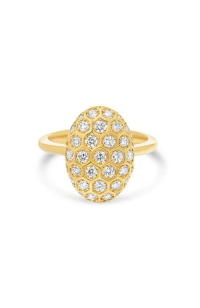 Sara Weinstock Honeycomb Diamond Oval Ring In Gold