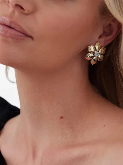 Sara Weinstock Lierre Diamond Flower Earrings In Gold