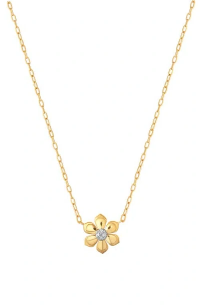Sara Weinstock Lierre Diamond Petite Flower Pendant Necklace In Gold