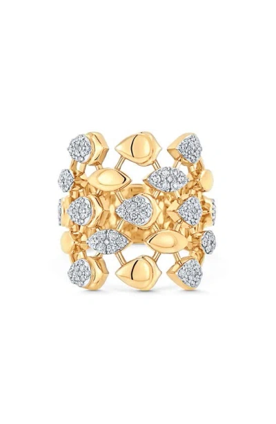 Sara Weinstock Lierre Partial Pear Diamond Rings In Yellow Gold/ Diamond