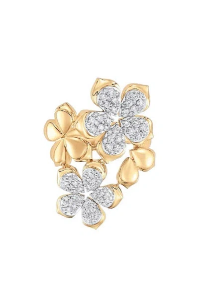 Sara Weinstock Lierren Flower Diamond Cluster Ring In Yellow Gold