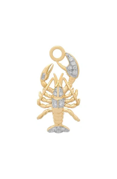 Sara Weinstock Nantucket 18k Gold Diamond Lobster Charm In 18k Yellow Gold