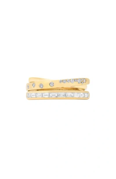 Sara Weinstock Papua 18k Gold & Diamond Alternate Crossover Ring In 18k Yellow Gold