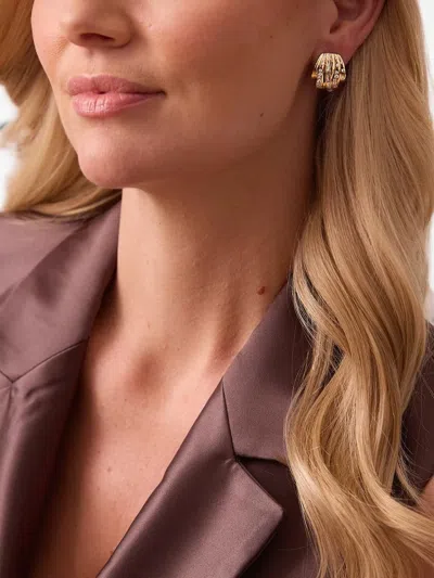 Sara Weinstock Papua Diamond Crossover Earrings In Transparent