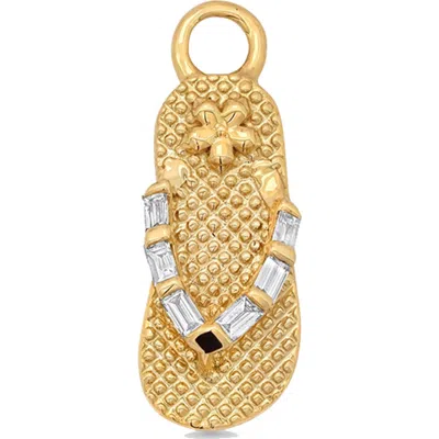Sara Weinstock Papua Diamond Flip Flop Charm In Gold
