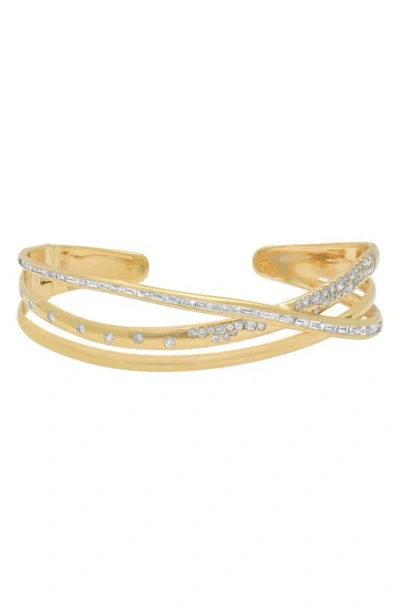 Sara Weinstock Papua Gold Diamond Crossover Bangle In Yellow Gold