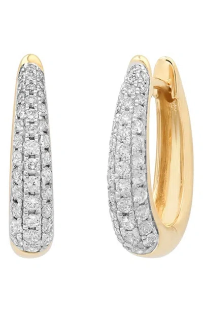 Sara Weinstock Petite Gold Diamond Hoop Earrings In Yellow