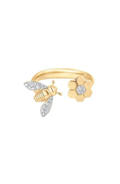 Sara Weinstock Queen Bee Honeycomb Open Ring In Yellow Gold