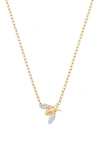 Sara Weinstock Queen Bee Pavé Petite Necklace In Yellow Gold/diamond