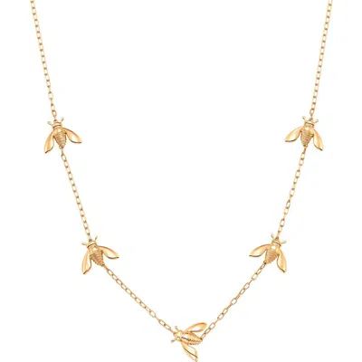 Sara Weinstock Queen Bee Station Necklace In Gold