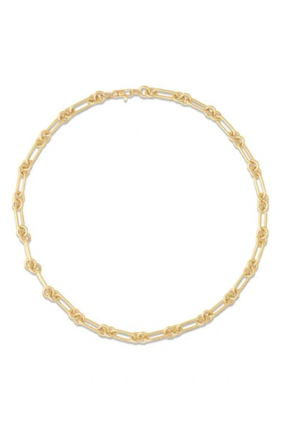 Sara Weinstock Rectangle Gold Link Chain Necklace In Yellow