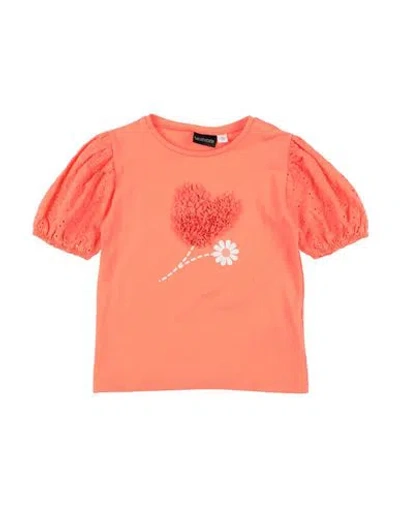 Sarabanda Babies'  Toddler Girl T-shirt Coral Size 6 Cotton, Elastane In Red