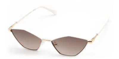 Saraghina Aisha 336un Women's Sunglasses White Size 54 In Brown