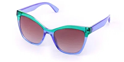 Saraghina Alba 716lun Women's Sunglasses Green Size 54 In Blue