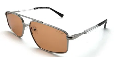 Saraghina Bart 921ora Men's Sunglasses Silver Size 58 In Metallic